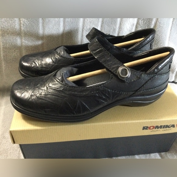 Romika Cassie 50 Mary Jane Flat Black EU 37 US 6 to 6.5 - Picture 6 of 13